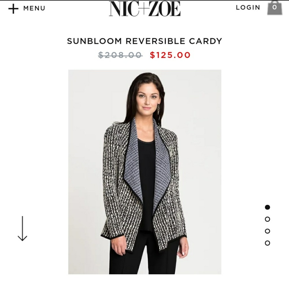 Nic and zoe reversable cardigan